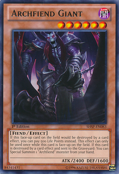 Archfiend Giant [SHSP-EN083] Rare For Discount